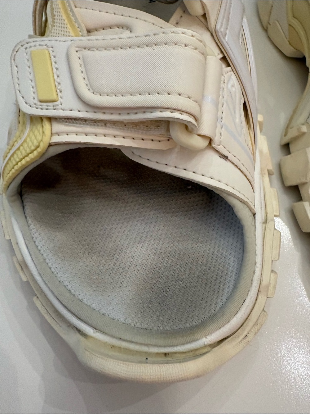 Balenciaga Track Sandals Cream Yellow Chunky Sport Sandals Size 37 US 7 - Picture 12 of 13